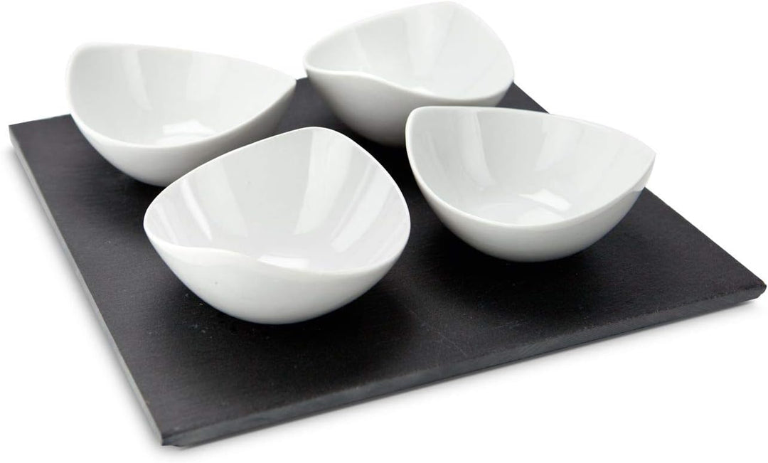 ROMINOX Geschenkartikel Servierschalen // Quattro Ardesia – 5-teilig, 4 schwungvolle Schalen und 1 S