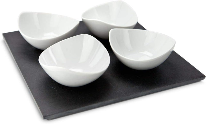 ROMINOX Geschenkartikel Servierschalen // Quattro Ardesia – 5-teilig, 4 schwungvolle Schalen und 1 S