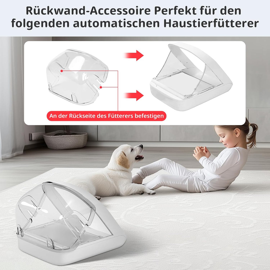 Aufsteckbare Haube, Hintere Abdeckung für Mikrochip-Futterautomat für Haustiere, Hartnäckige Haustie