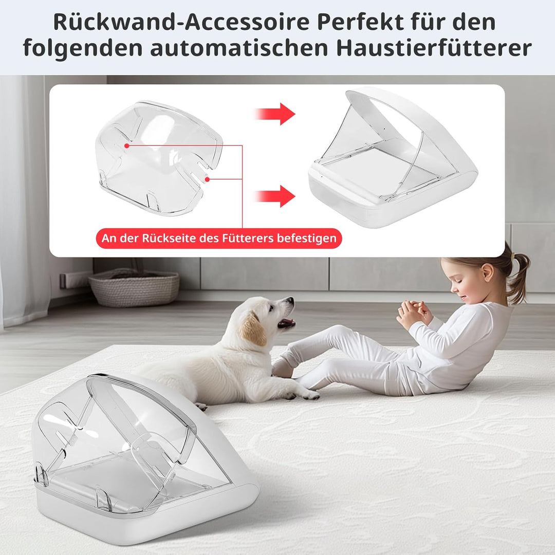 Aufsteckbare Haube, Hintere Abdeckung für Mikrochip-Futterautomat für Haustiere, Hartnäckige Haustie
