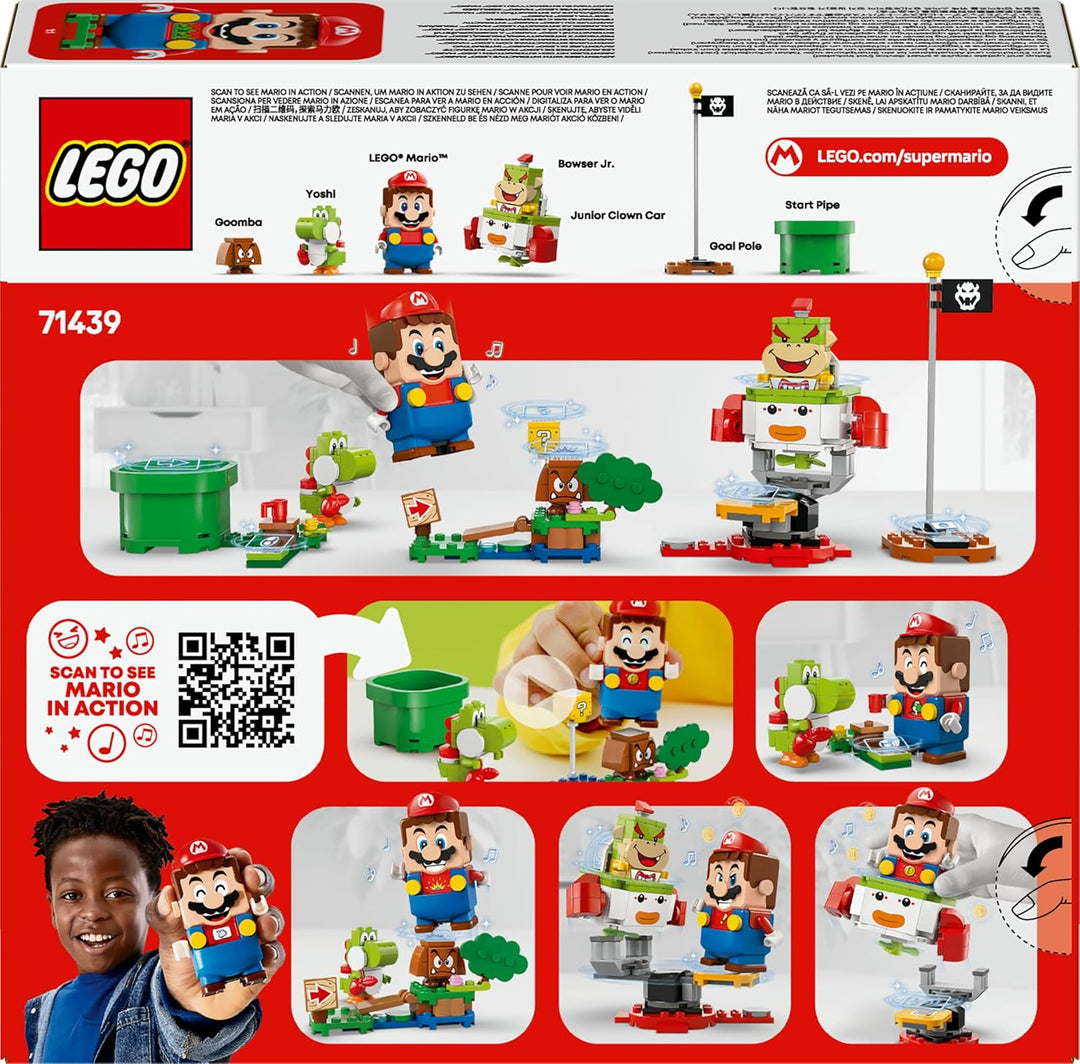 LEGO Super Mario Abenteuer mit dem interaktiven Mario, Set mit Junior-Clown-Kutsche, Spielzeug-Yoshi