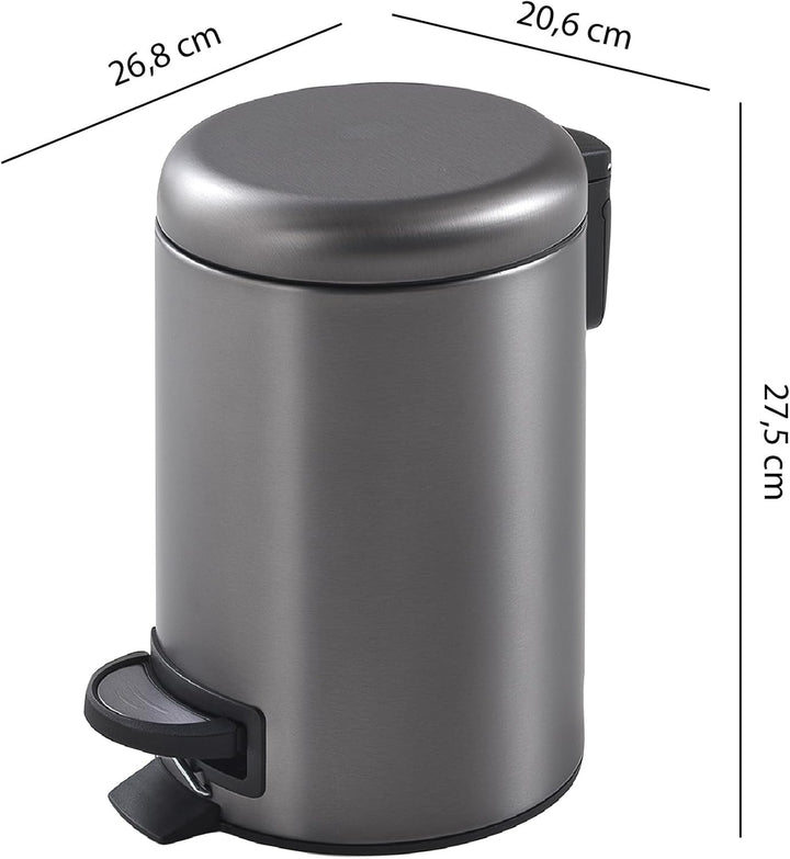 Gedy Potty Treteimer mit Deckel, 5 l, Gun Metal