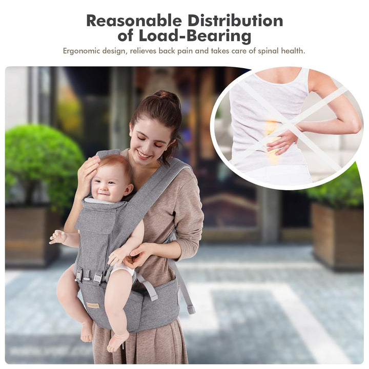Babytrage Neugeborene ab Geburt 9-in-1 Babytrage Ergonomische Kindertrage mit M-Sitz, verstellbarer