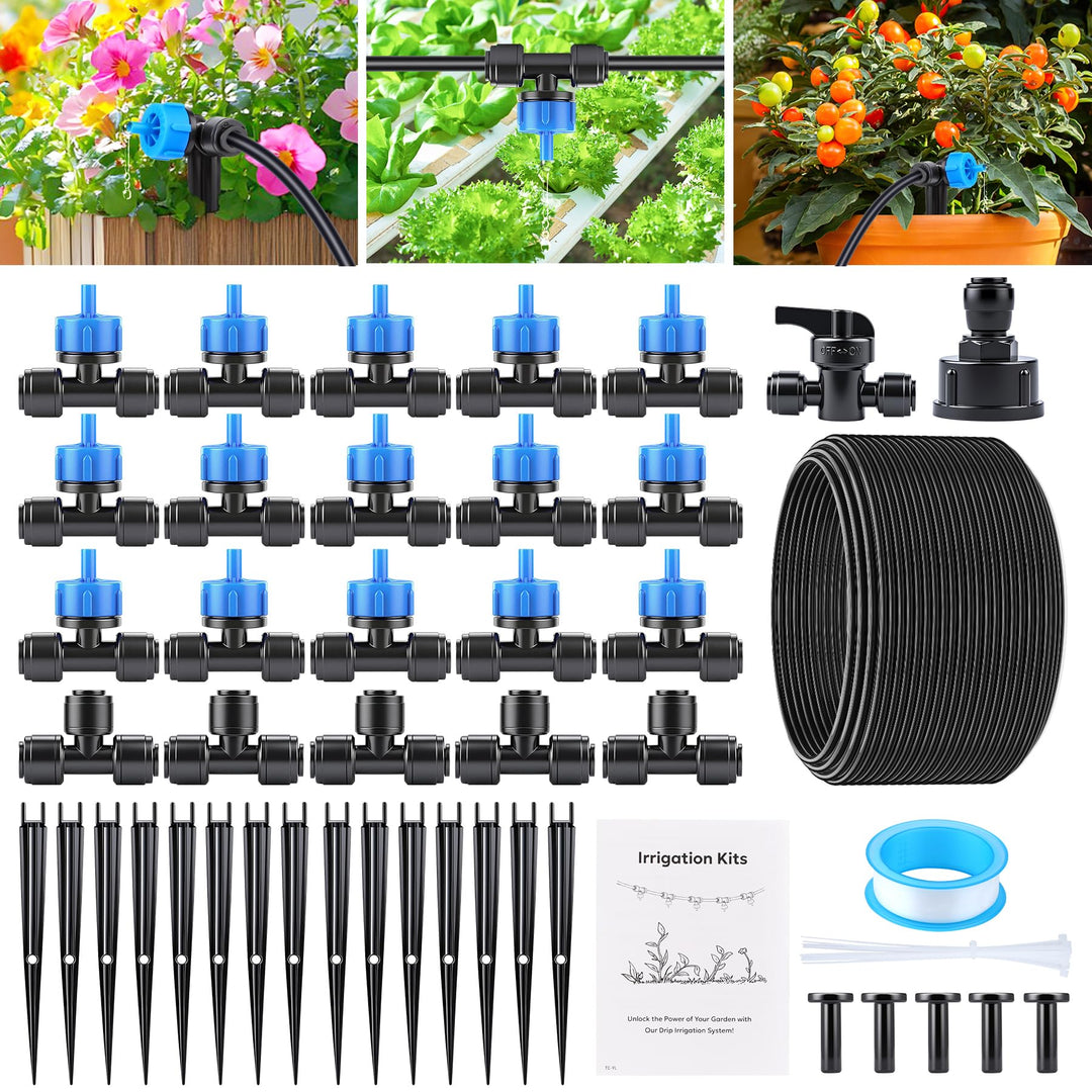 60PCS Garten BewässerungsSystem, Tropfbewässerung Kit, Wassersparende Bewässerung Kit mit 60 Stücke