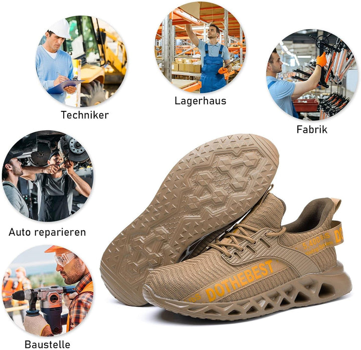 Furuian Sicherheitsschuhe Herren Damen Leicht Arbeitsschuhe Herren sportlich Atmungsaktiv Sneakers m