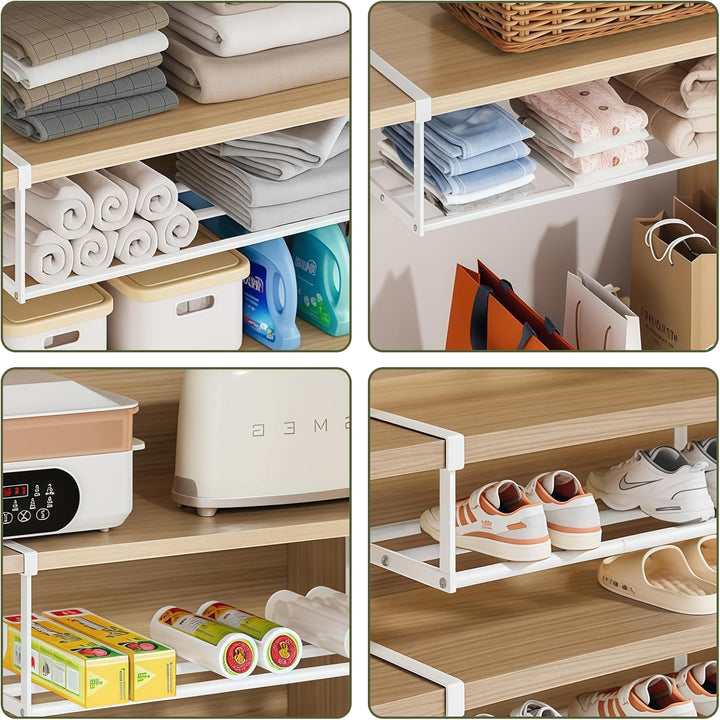 Hängendes Schuhregal Organizer im Schrank: 2 Pcs Unterregal mit Verstellbarer 40-70cm, Unter Regal A