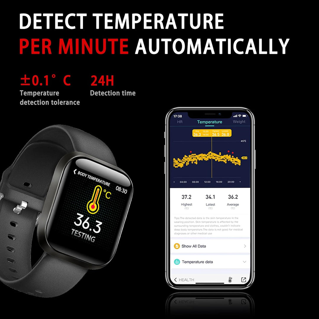 SUPBRO Fitness Tracker Smartwatch Wasserdicht IP68 Fitness Armband 1,54" Farbbildschirm Aktivitätstr