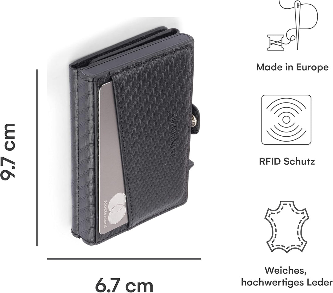 DONBOLSO Wallet Flip I Slim Wallet mit Flipcase I Leder Geldbeutel mit RFID Schutz I Schmale Geldbör