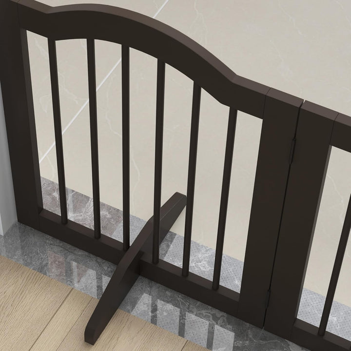 PawHut Absperrgitter Hund 3-teilig, 154,5 x 61 cm Faltbar Hundegitter mit Tür, Türschutzgitter mit 2