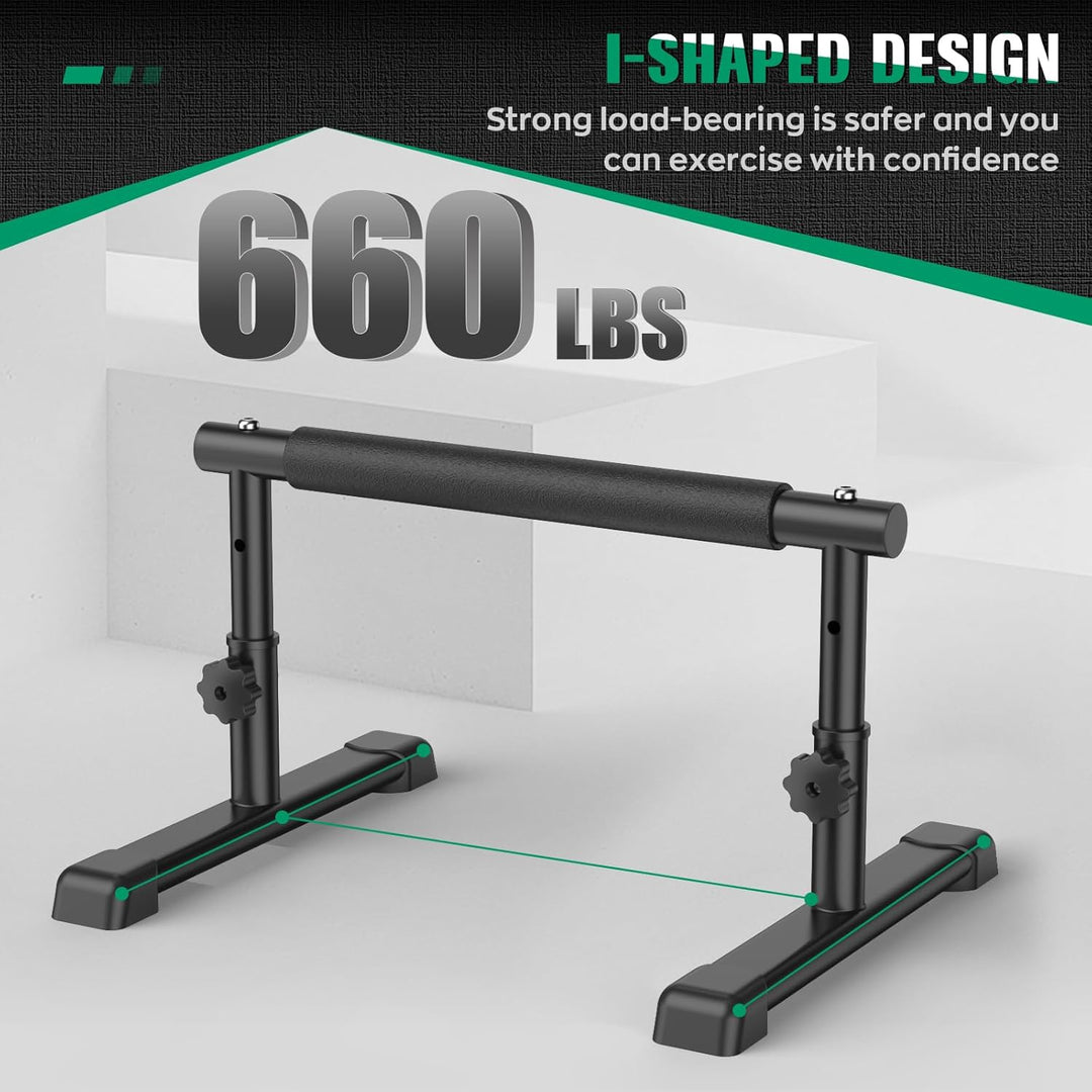 IMAYCC 2 in 1 Verstellbare Parallettes Handstand Barrenm,Push Up Bar Dip-Barren 19CM and 46CM Höhe,G