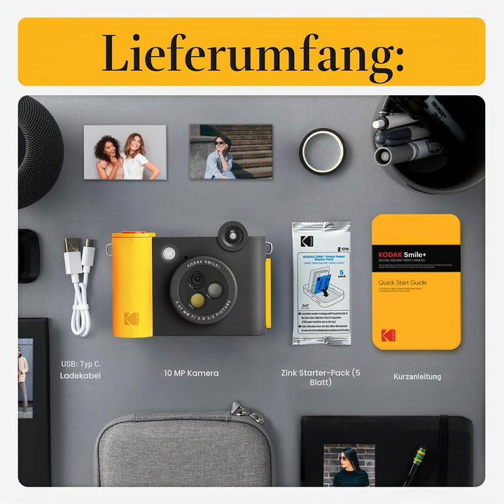 Kodak Smile+ 2-in-1 Digitale Sofortbildkamera & kabelloser Bluetooth-Fotodrucker - 10MP, Spezialeffe