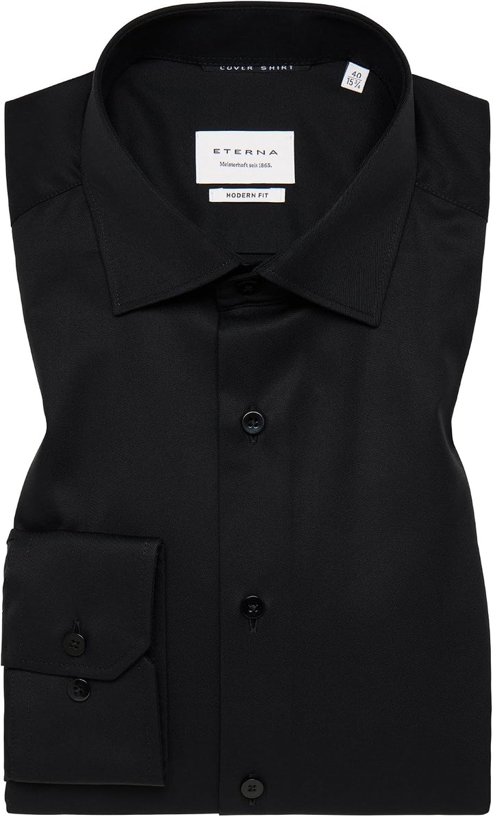 ETERNA Herren Cover Shirt MODERN FIT 38 Schwarz, 38 Schwarz