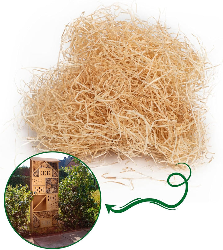 GARDIGO® Holzwolle Nachfüllpack - Ca. 75 g - Für Insektenhotels | Holzhackschnitzel für Insektenhäus