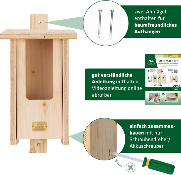 GARDIGO® Nistkasten Bausatz für Rotkehlchen I Vogelhaus zum selber Bauen I Made in Germany I Wetterf