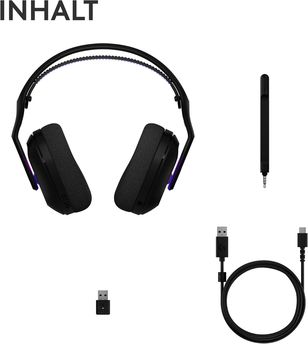 Logitech G G522 LIGHTSPEED kabelloses Gaming-Headset, LIGHTSYNC RGB, Mikrofon und erweitertem synchr