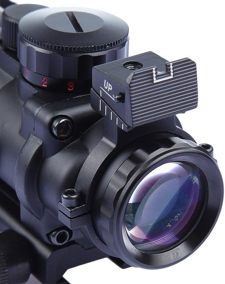 Minidiva® 4x32 mm Tactical Scope, mit Rot Gruen Blau 3 Helligkeit, Lichtwellenleiter Scope