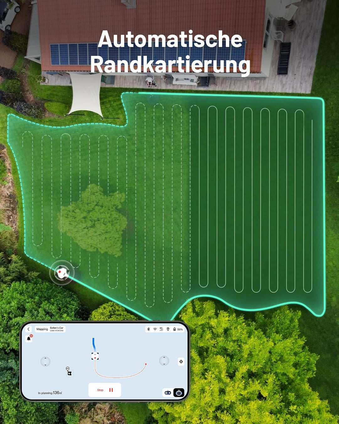 MAMMOTION LUBA 2 AWD 3000X Mähroboter ohne Begrenzungskabel, bis zu 3000 m², UltraSense AI Vision iN
