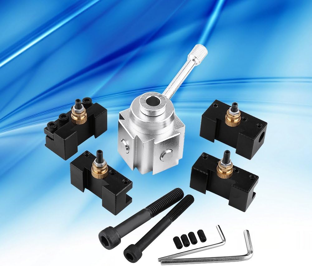 Werkzeugpfostenhalter, Drehmeissel, Pfostenhalter, hohe Steifigkeit, 1 Set, hochpräzise Aluminiumleg