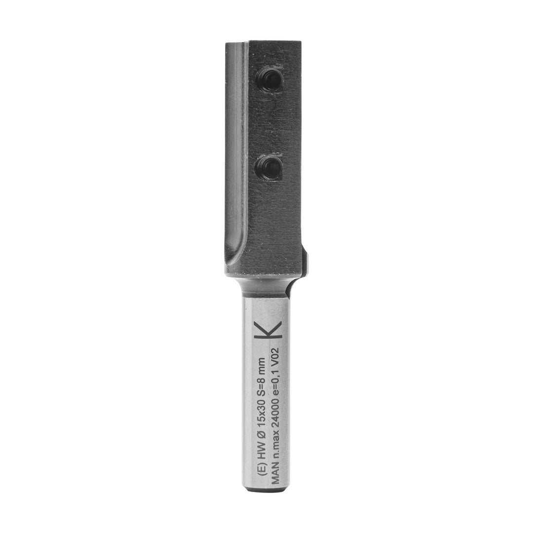 ENT 20045 Wendeplatten - Nutfräser HW, Schaft (S) 8 mm, Durchmesser (D) 15 mm, NL 30 mm, Z1, GL 74 m