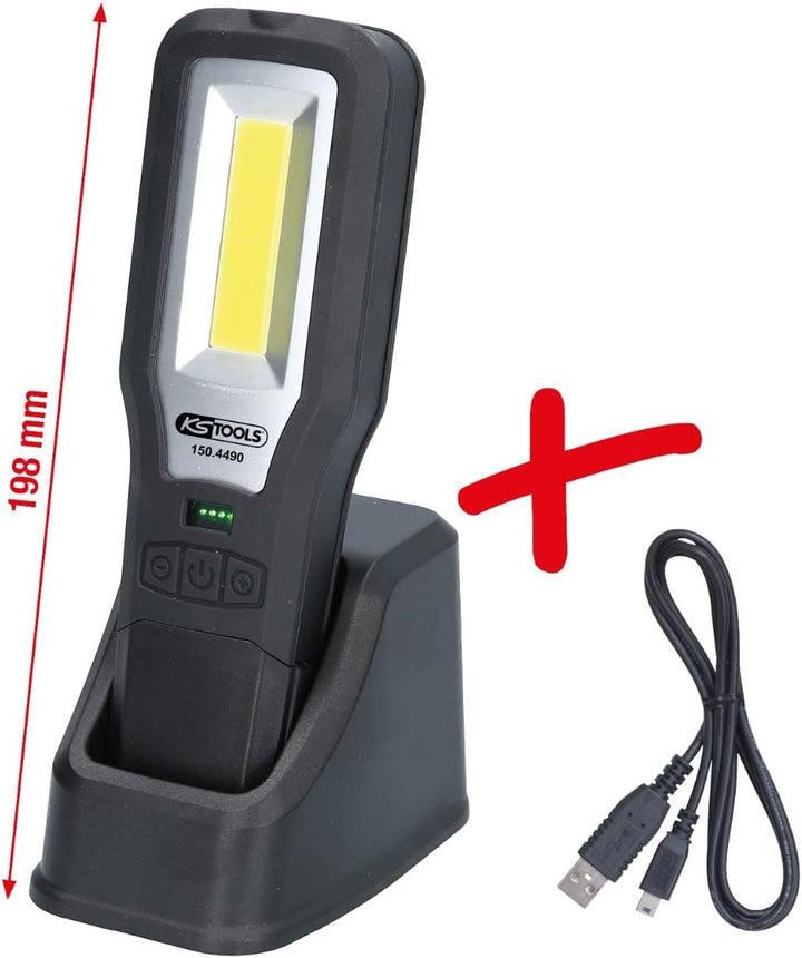 KS Tools 150.4490 Mobile Werkstatt-Handlampe, knickbar, 550 Lumen