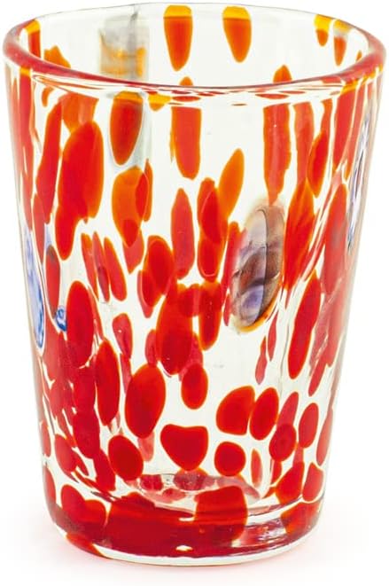 H&h set 6 bicchieri veneziano in vetro, multicolore, cl 5