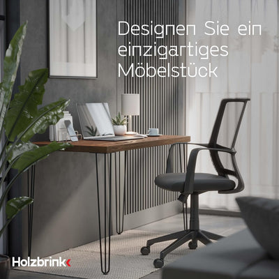 HOLZBRINK - Tischbeine aus Metall | Möbelfüsse | Schreibtischbeine | Metallfüsse | Perfekt für Zu Ha