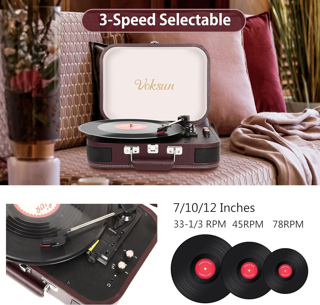 Plattenspieler, Bluetooth Schallplattenspieler Vinyl Plattenspieler Turntable und Digital Encoder mi