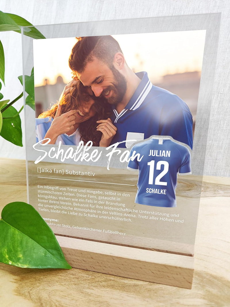 Schalke Geschenk personalisiert - Acryl Geschenk - Definition: Schalke Fan - Schalke Fanartikel, Sch