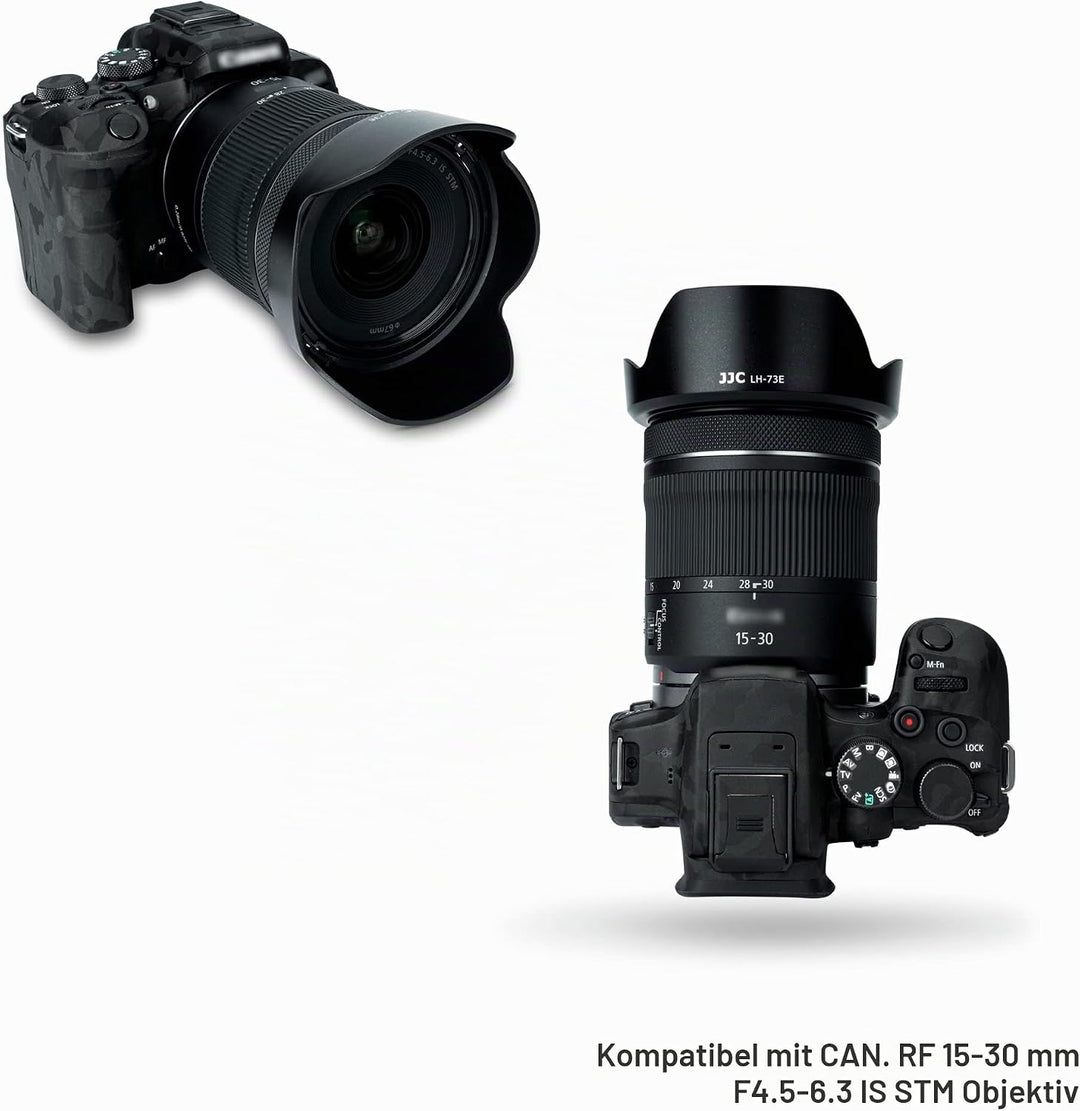 JJC EW-73E Bajonett Kamera Gegenlichtblende für Canon RF 15–30 mm F4.5–6.3 is STM Objektiv, Umkehrba