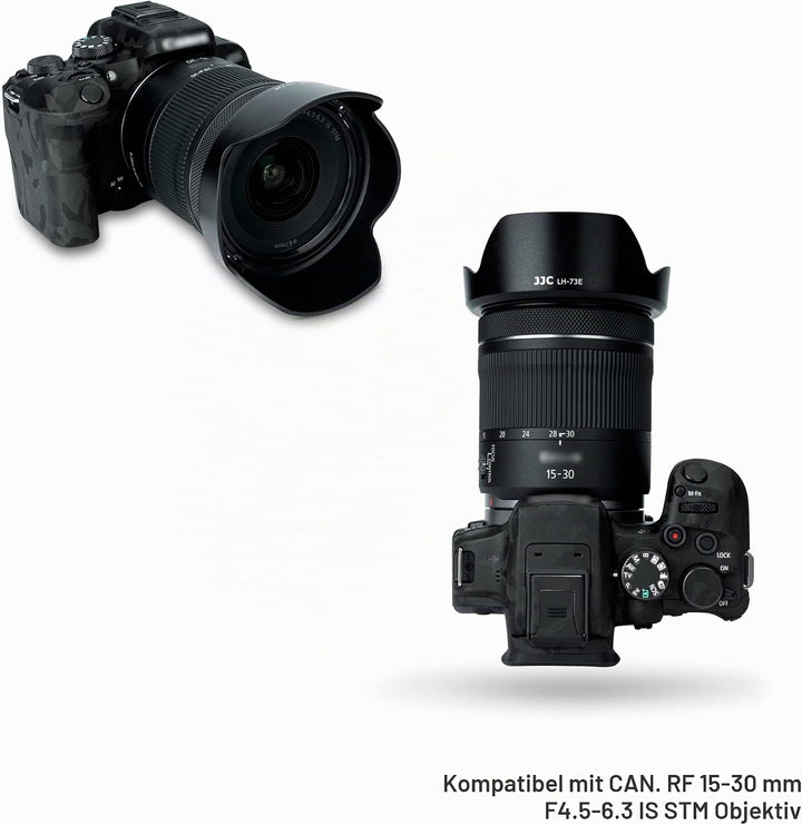 JJC EW-73E Bajonett Kamera Gegenlichtblende für Canon RF 15–30 mm F4.5–6.3 is STM Objektiv, Umkehrba
