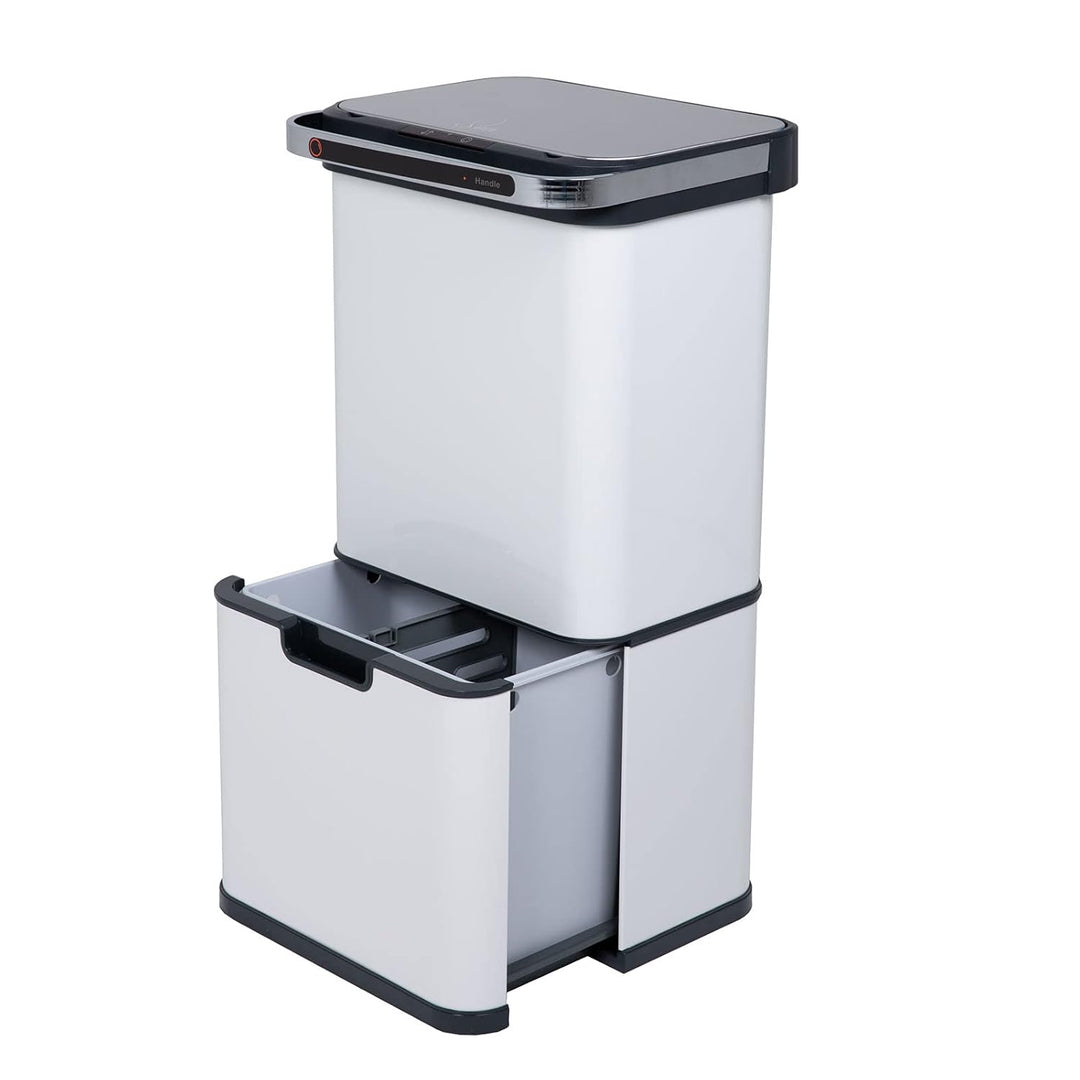 SVITA Sensor-Mülleimer 60L Aktivkohle- und Selbstreinigungs-Funktion Küchenabfall Abfall-Eimer Weiss