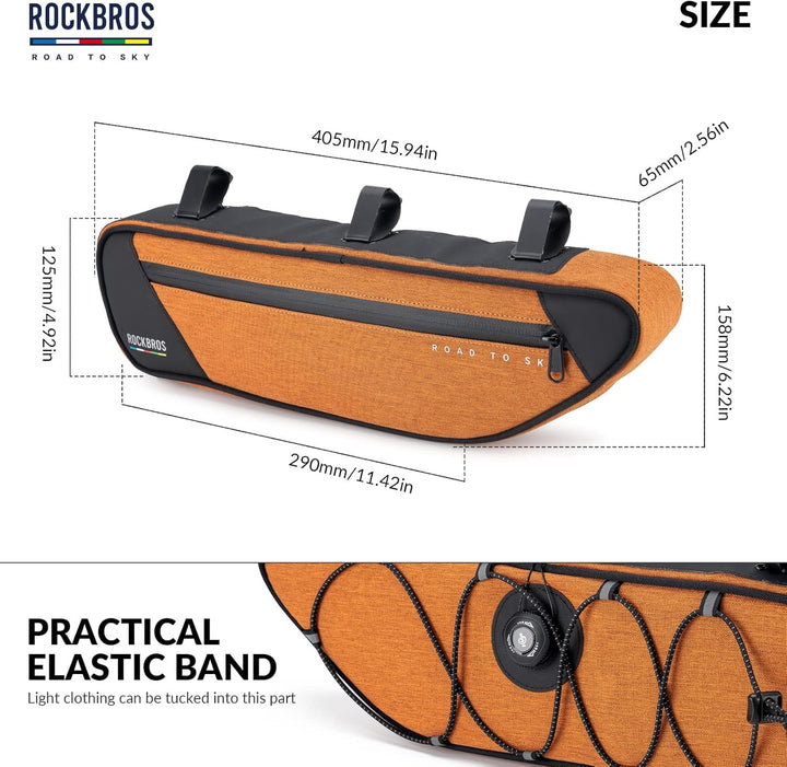 ROCKBROS Road-to-Sky Fahrrad Rahmentasche Reflektierende Wasserabweisende Fahrradtasche für Rahmen 2