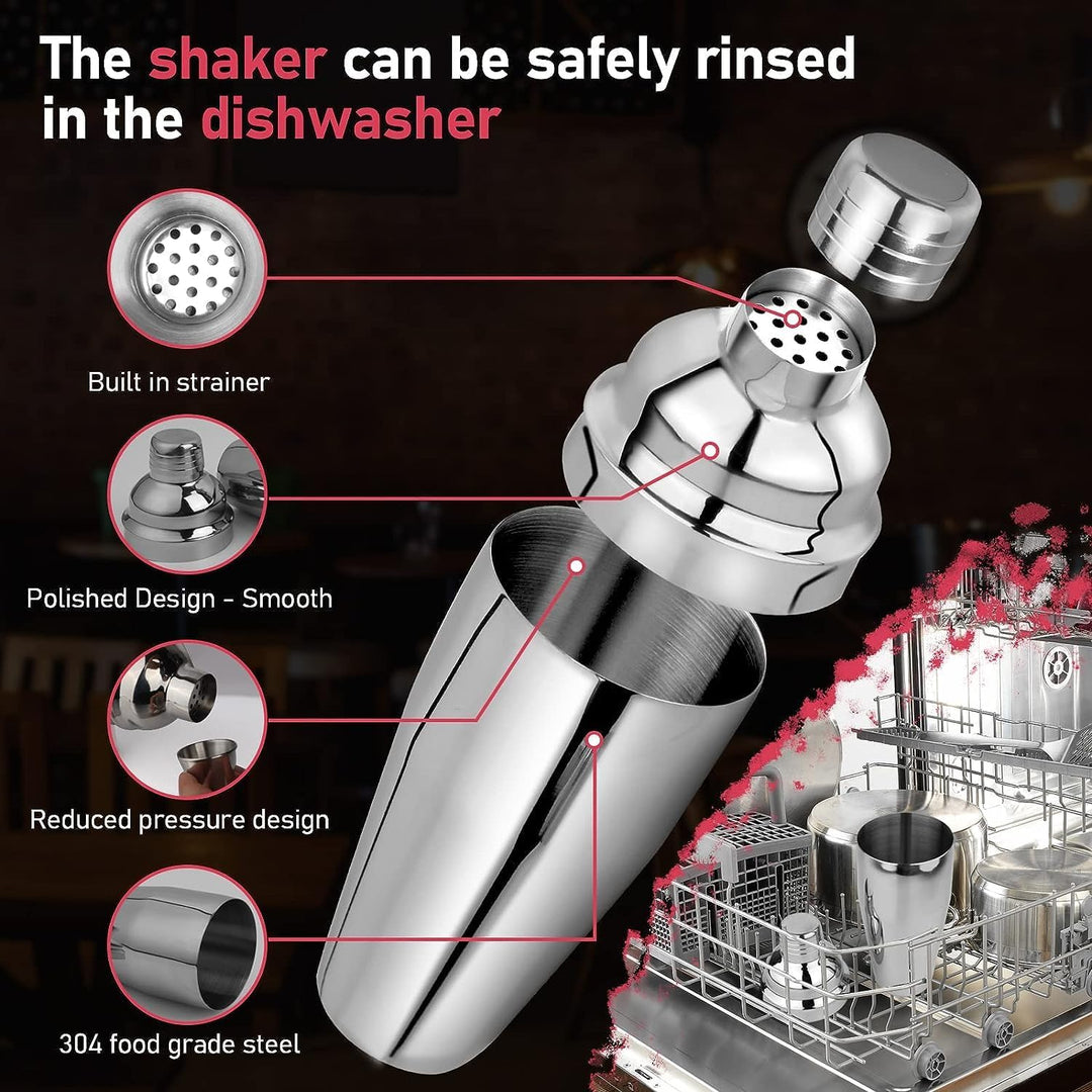 Cocktail Set 750ml Cocktail Shaker,24pcs Bar Zubehör Coctail Mixer Set Barkeepers Friends Jigger,Bos