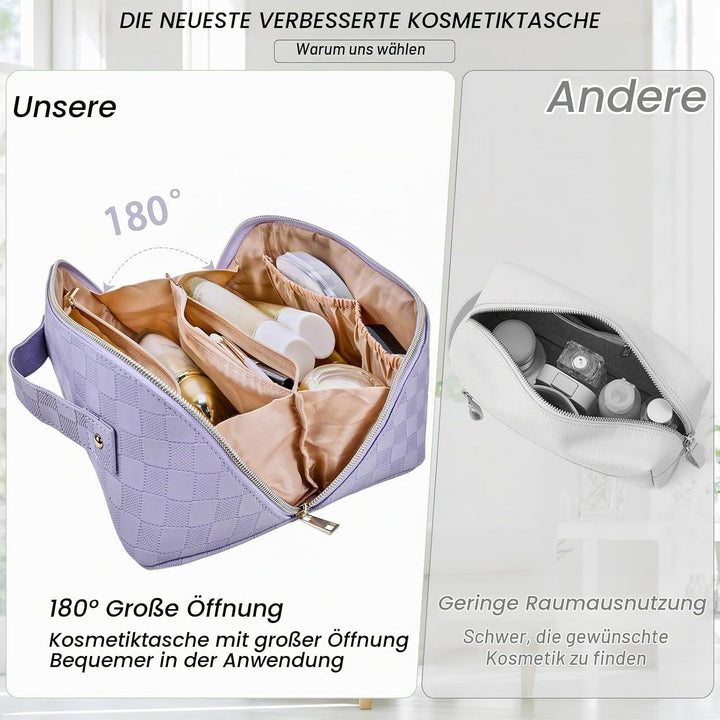 Reise Kosmetiktasche Damen mit Grossem,Tragbare Reise Make Up Tasche,Wasserdichter Schminktasche kul