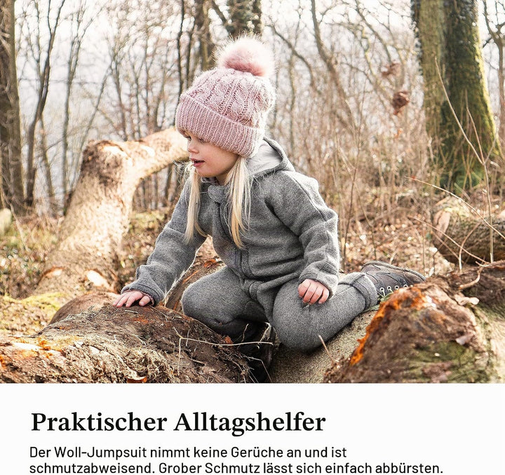 Ehrenkind® WALKOVERALL | Baby Wollwalk-Overalls aus Natur Schurwolle mit Reissverschluss | Walk Woll