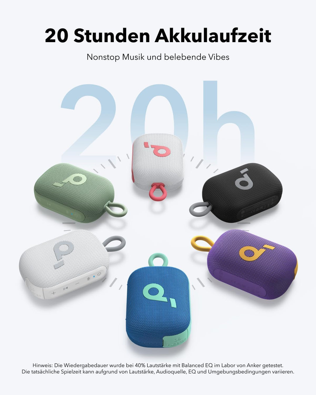 soundcore Select 4 Go Bluetooth Lautsprecher, ultraportabel, bis zu 20h Wiedergabe, IP67 Wasser- und