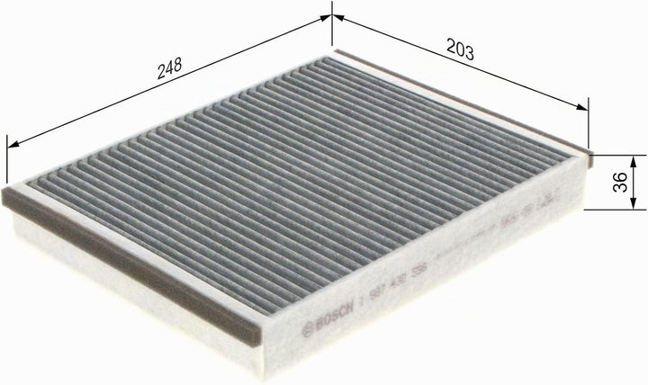 Bosch R2598 Aktivkohle Innenraumfilter - filtert Gerüche, Pollen und Staub - Ersatzfilter für besser