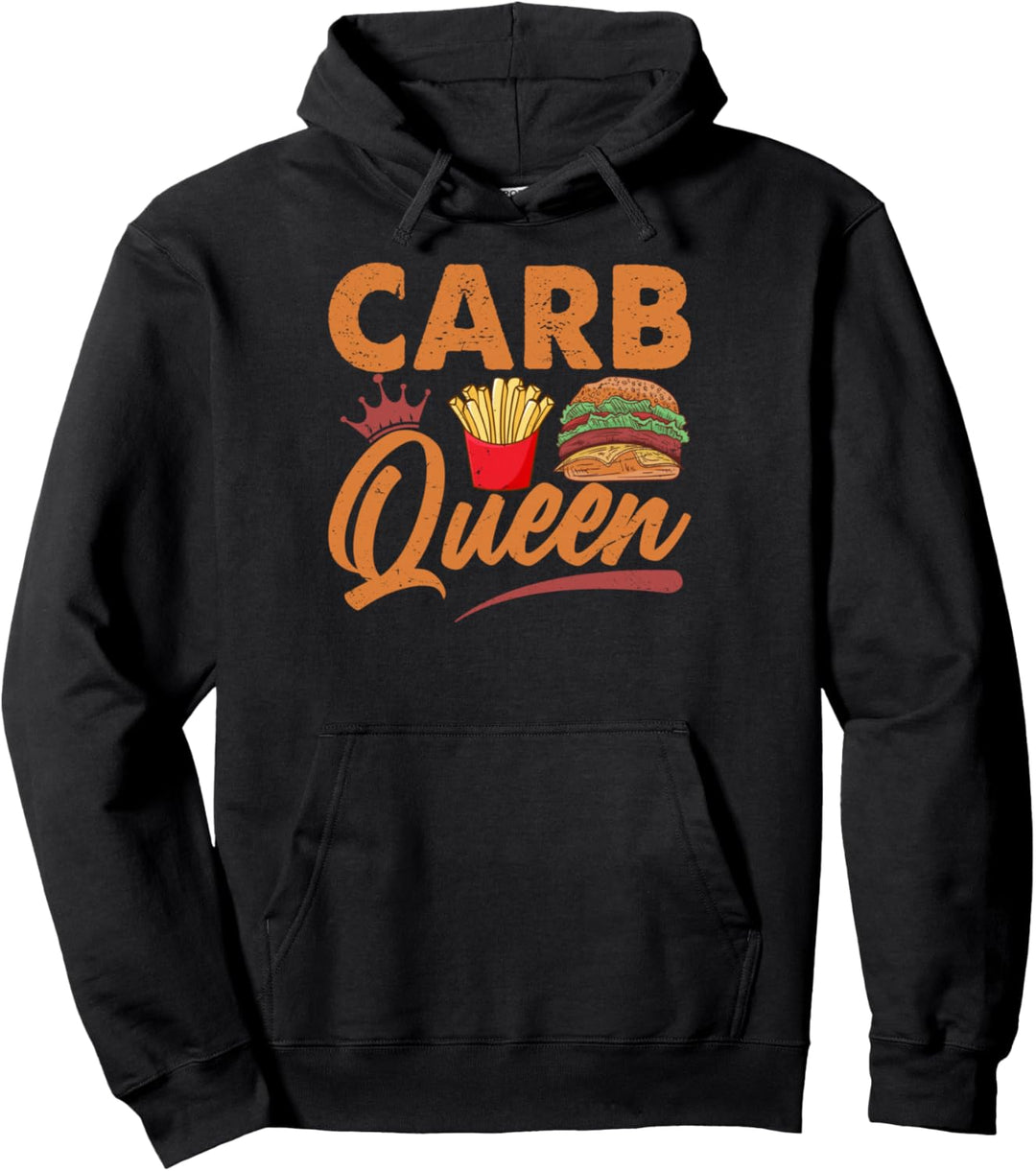 Carb Queen - Lustige Burger und Pommes - Fast Food Pullover Hoodie
