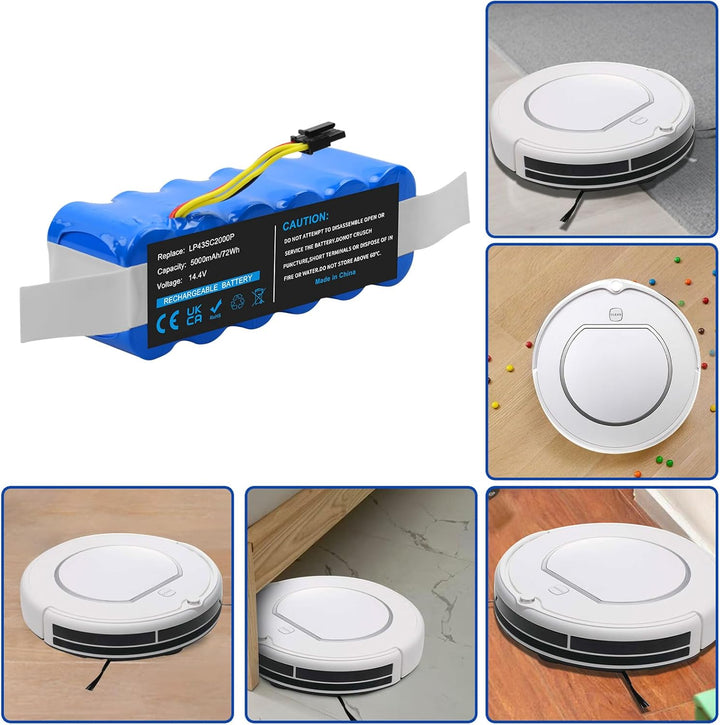 14,4V 5000mAh NI-MH Ersatzakku LP43SC2000P für Ecovacs Deebot CR120, CR120S, X500, X580, KK8, für Ar