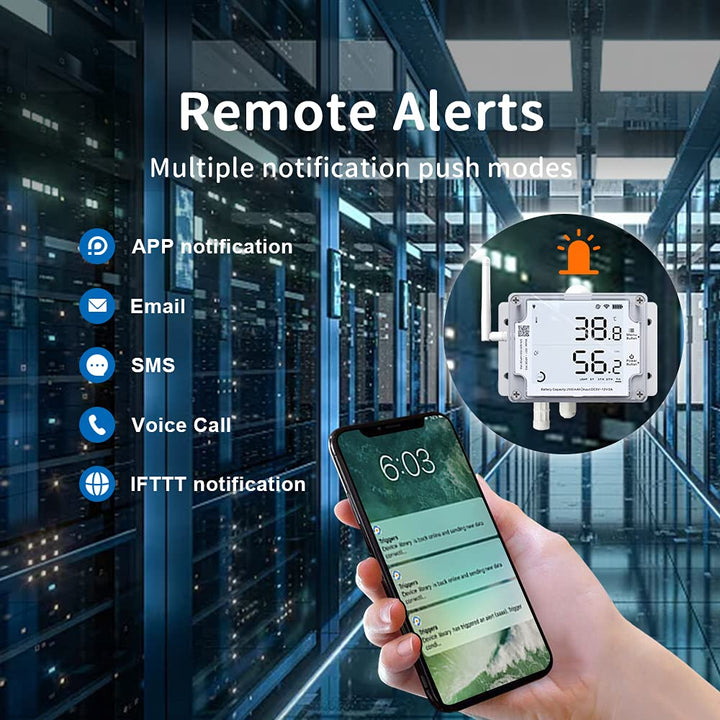 UbiBot GS1-AETH1RS | digitales WLAN-fähiges Thermo- und Hygrometer mit Warnungen, ferngesteuerter Te