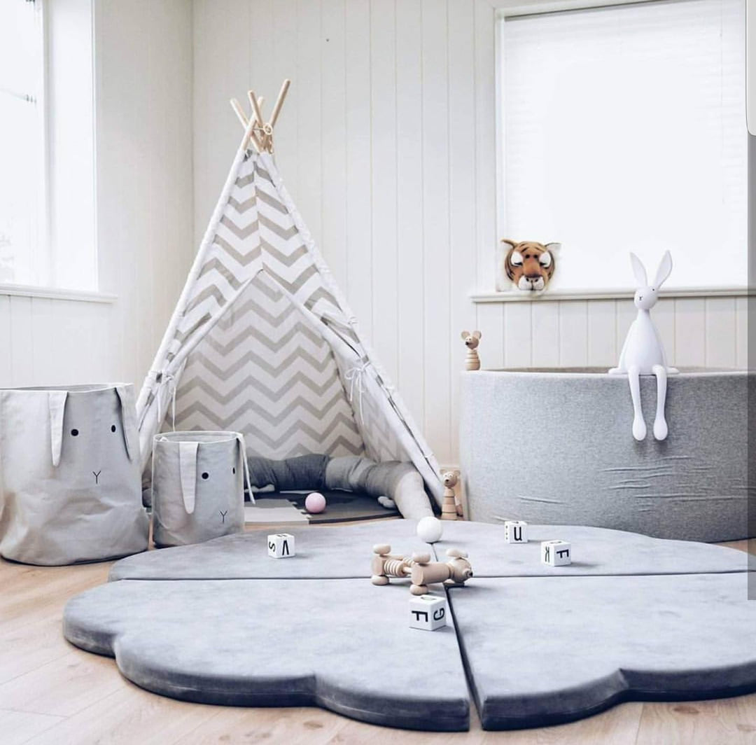 MISIOO Faltbare Krabbelmatte Baby 115x115x5 cm - Freundliche Baby Spielmatte für Kleinkinder - Hochw