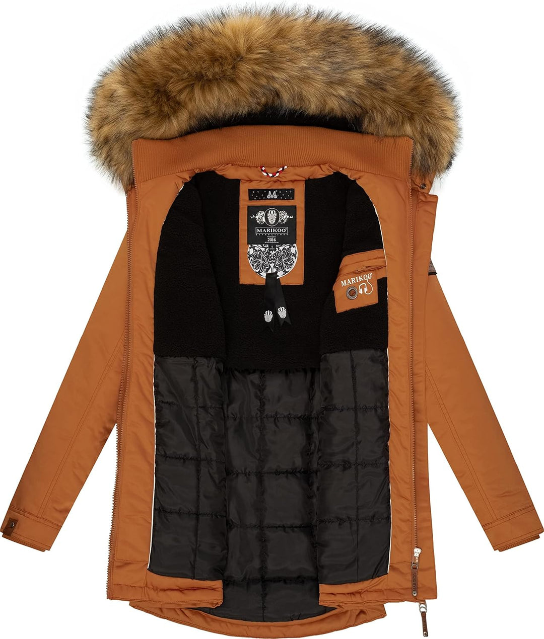 MARIKOO Damen Warmer Winterparka mit Kapuze Sanakoo XS-XXL XS Rusty Cinnamon, XS Rusty Cinnamon