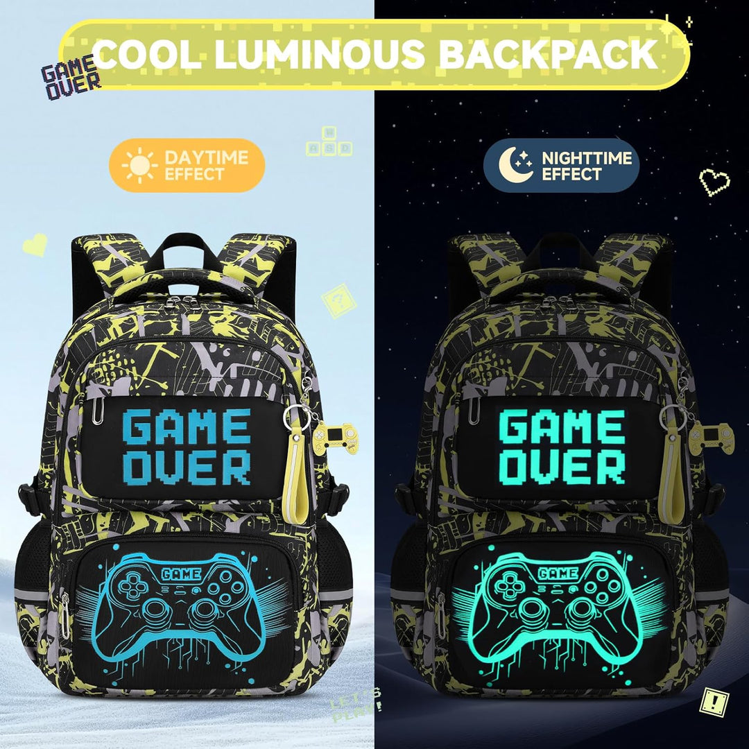 Schulrucksack Jungen Teenager, Schultasche Kinder mit Reflektoren für 3. bis 7. Klasse, Schulranzen