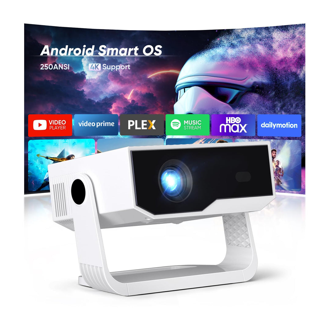 ZDK 2026 Upgrade Mini Beamer Integrierte Apps, Android 14, unterstützt 4K 1080P, Trapezkorrektur, WL