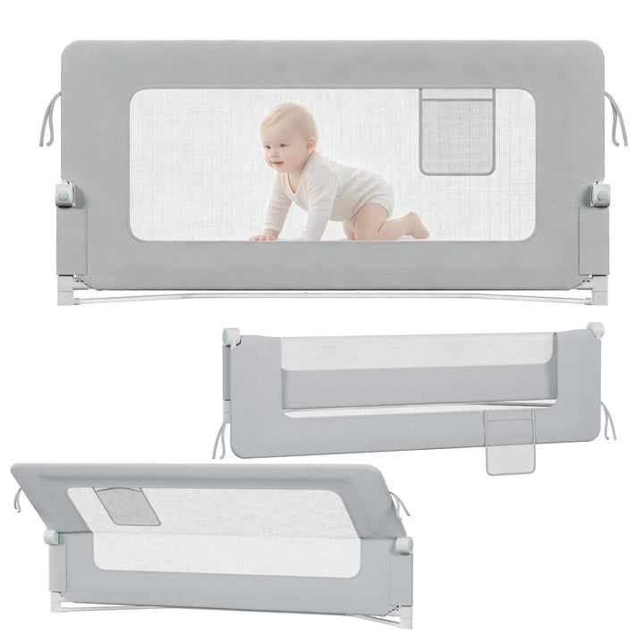 TATIVALO Bettgitter Bettschutzgitter 150 cm Rausfallschutz Bett, Bettschutzgitter Klappbar, Babybett