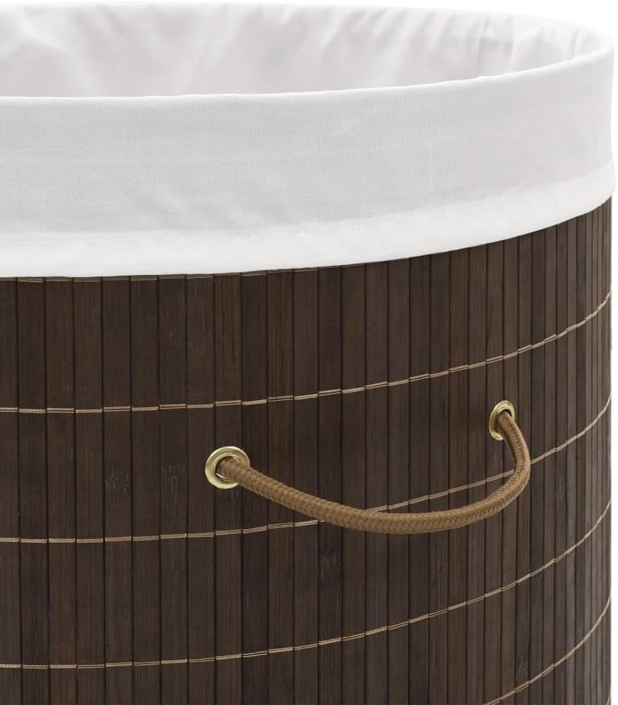 vidaXL Wäschekorb aus Bambus Wäschebehälter Wäschesammler Oval Dunkelbraun Dunkelbraun 45 x 35 x 60