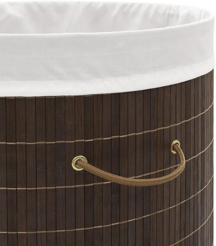 vidaXL Wäschekorb aus Bambus Wäschebehälter Wäschesammler Oval Dunkelbraun Dunkelbraun 45 x 35 x 60