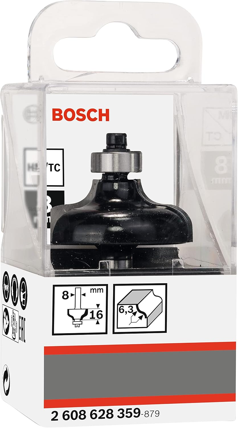 Bosch Professional 1x Kantenformfräser Standard for Wood (für Holz, Radius 6.4mm, Arbeitslänge 15.7m