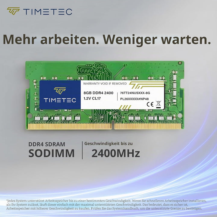 Timetec 16GB KIT (2x8GB) DDR4 2400MHz PC4-19200 Non-ECC Unbuffered 1.2V CL17 1Rx8 Single Rank 260 Pi