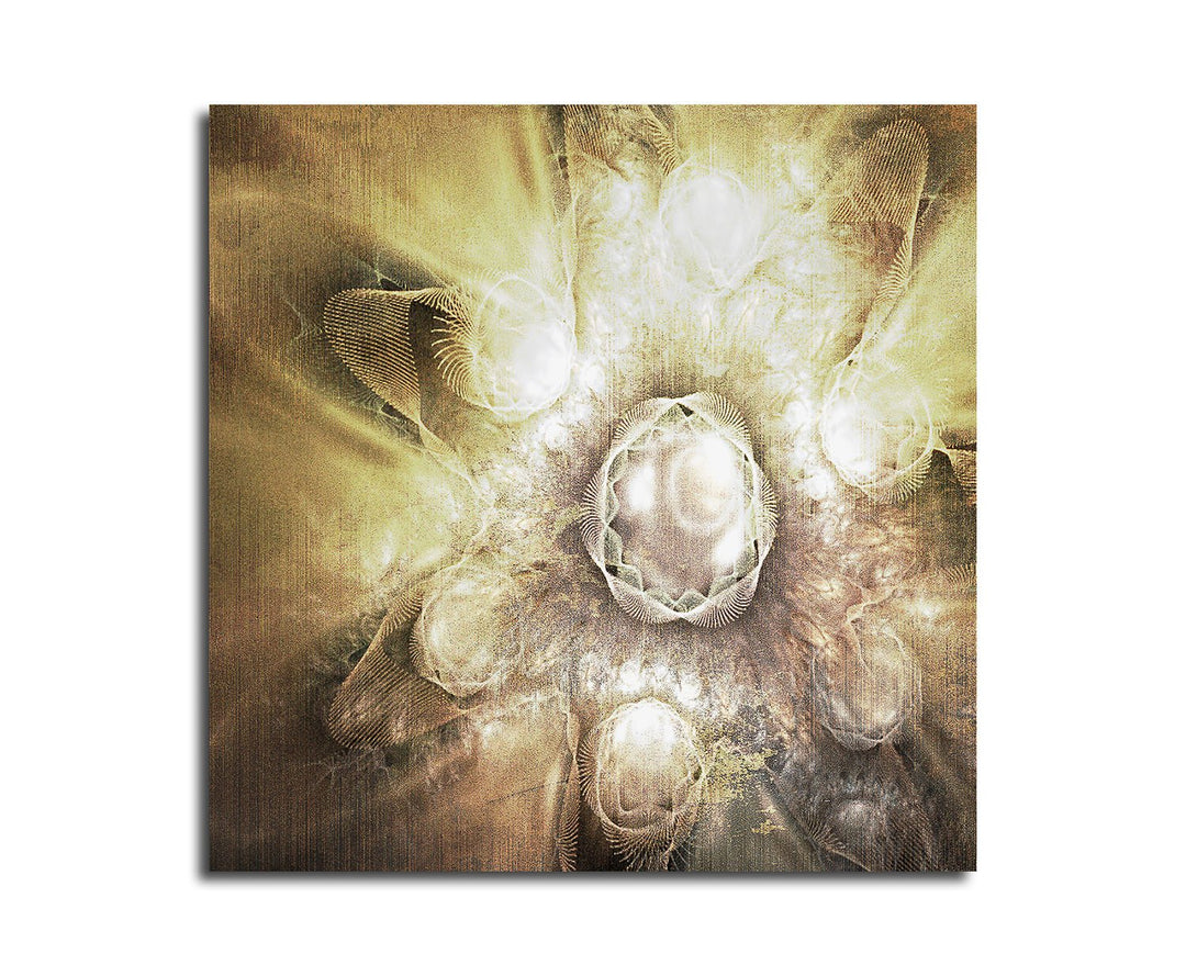 Paul Sinus Art Kunstdruck Abstrakt411_60x60cm Leinwandbild Braun Beige - Seelenreigen - XXL fertig a